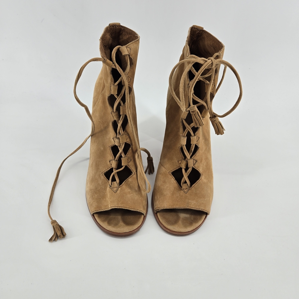 Frye | Gabby Ghillie Peep Toe Suede Booties